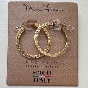Gold Plated Sterling Silver Hoop Earrings